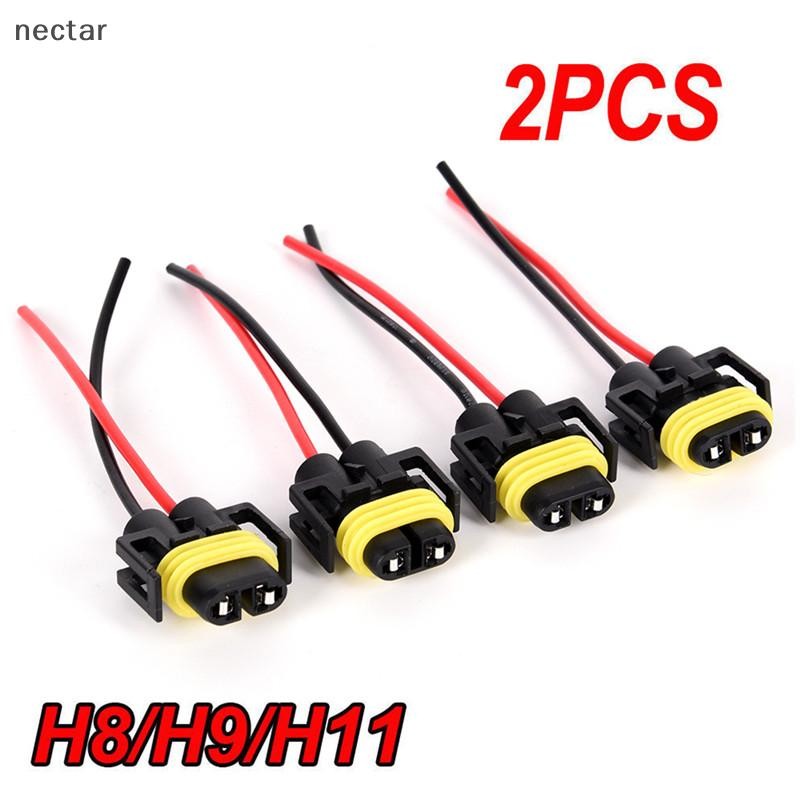 Tar 2 ชิ้น H11 H8 ไฟหน้า/หมอกโคมไฟหญิงอะแดปเตอร์สายรัดซ็อกเก็ตรถปลั๊กสาย N