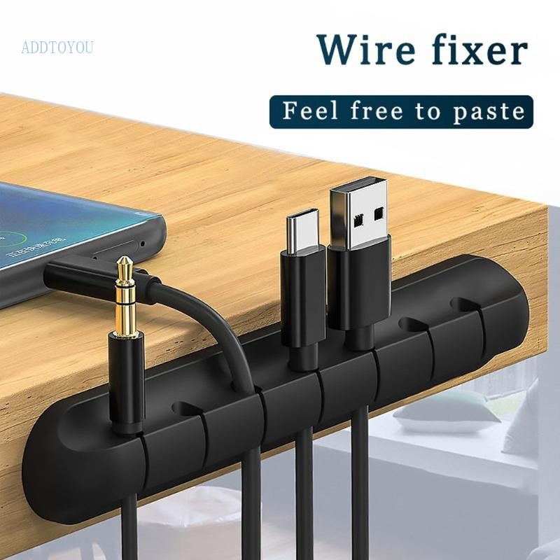 3C เดสก์ท็อปซิลิโคนคลิป Organizer พร้อมคลิปสําหรับ USB Cable Management เมาส์ชุดหูฟัง 1 3 5 7 Trunking
