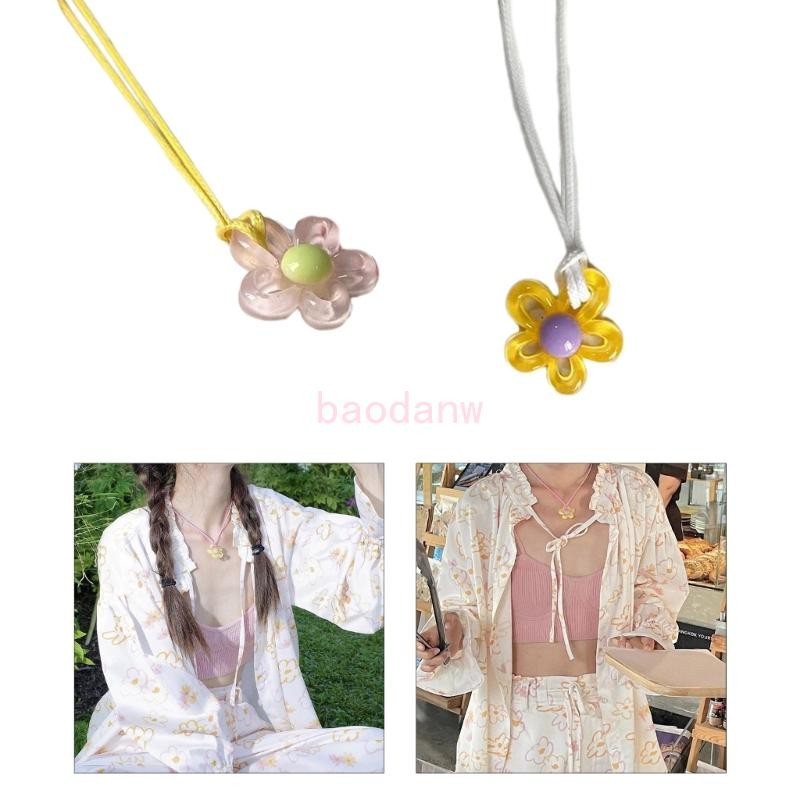 Bdw สร้อยคอจี้ดอกไม้สําหรับผู้หญิงสาวแนวโน้ม Clavicle Chain สร้อยคอ Choker