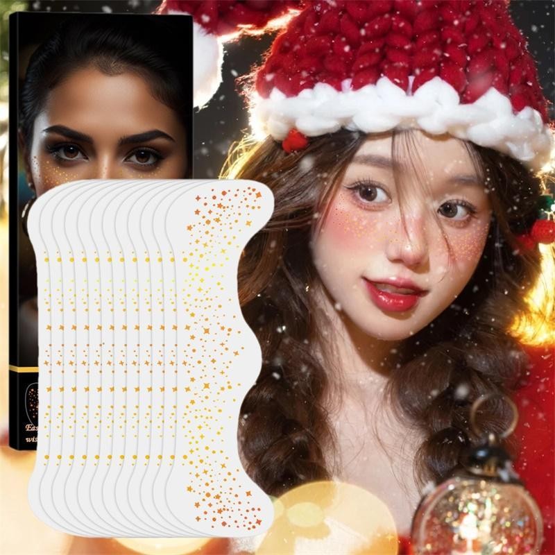 Glitter Face Patch ชุด 12 แฟลช Face Speckle แต่งหน้ากันน้ําเครื่องสําอางค์ Glitter Patch ชั่วคราว Glow Up Speckles แต่งหน้า teith