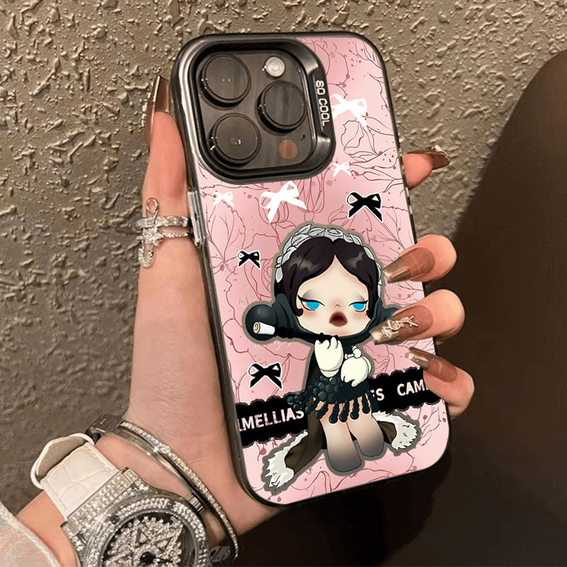 เคสไอโฟน16 สีดำหรูหราซิลิโคนแข็งกรณีโทรศัพท์  for IPhone 13 15 7Plus 14 12 11 16 Pro MAX 8 6 7 6S Plus ฟองแมตต์สีดำ