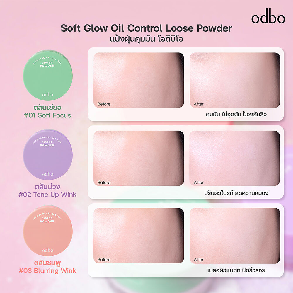 Odbo Soft Glow Oil Control Loose Powder 8g โอดีบีโอ ซอฟต์ โกลว์ ออยล์ คอนโทรล ลูส พาวเดอร์ 8g - รูปที่ 4