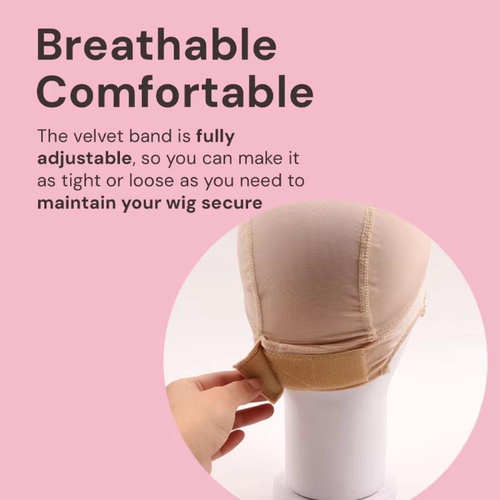 Rangejuce ที่วางวิกผม, พร้อมแถบจับ U Part Ventilating หมวกวิกผม, กันลื่นยืดหยุ่น 4*5 ลูกไม้โปร่งใสหมวกวิกผมวิกผมไร้กาว - รูปที่ 7