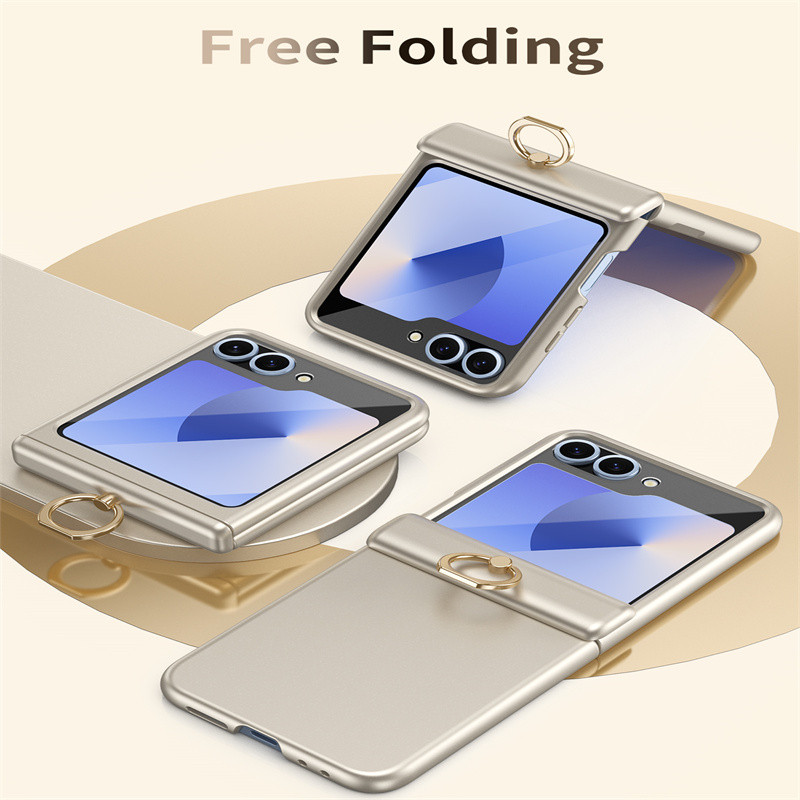หรูหราการออกแบบเฉพาะปลอก Z Flip3 Flip4 Flip5 Flip6 Hard PC คลาสสิกสําหรับ Samsung Galaxy Z Flip 6 5 4 3 พร้อมที่วางแหวนเคสโทรศัพท์