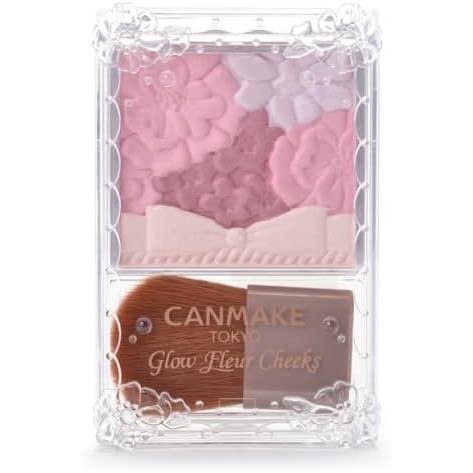 【Direct from Japan】Canmake Glow Fleur Cheeks 16 Lilac Fleur Cheek Powder Cheek Pink Gloss Transparen