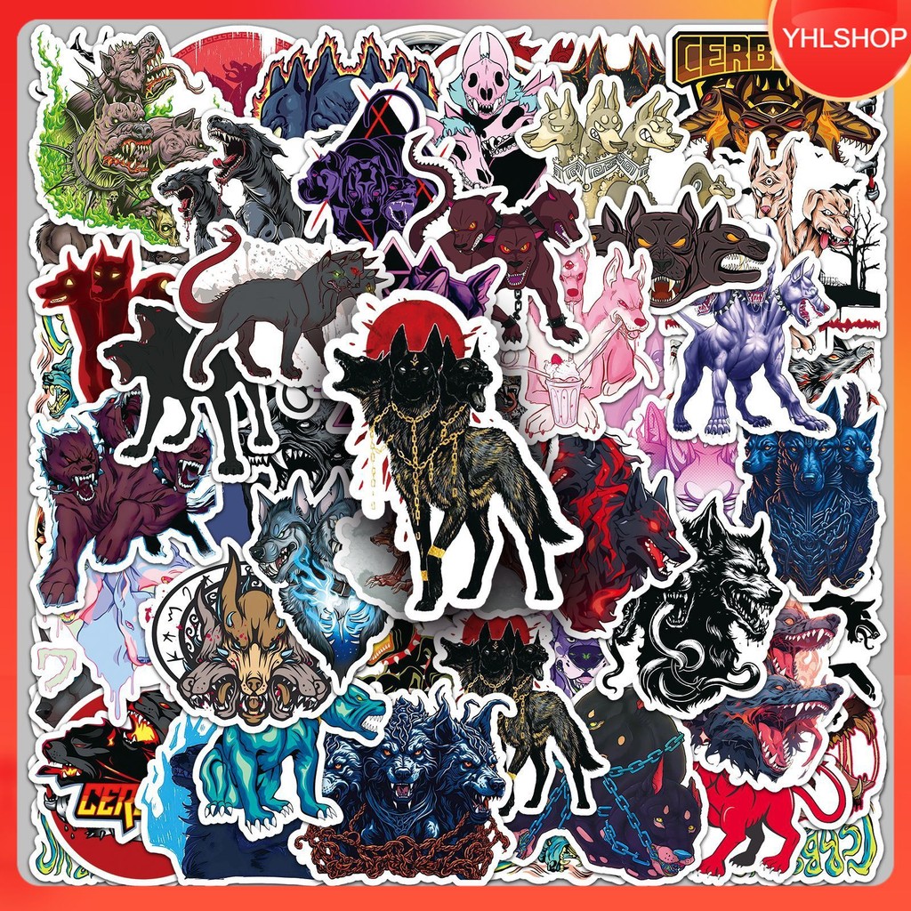 🍁YHL🍁พร้อมส่ง 50แบบ เซอร์เบอรัส  Cerberus sticker three head dog horror greek mythology