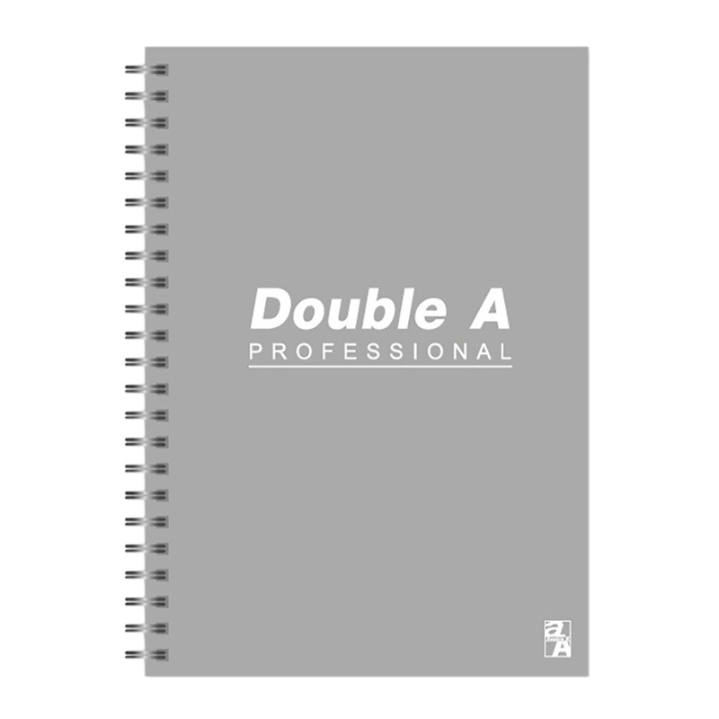 Double A สมุดริมลวด B5 70แกรม 60แผ่น เทา Professional
