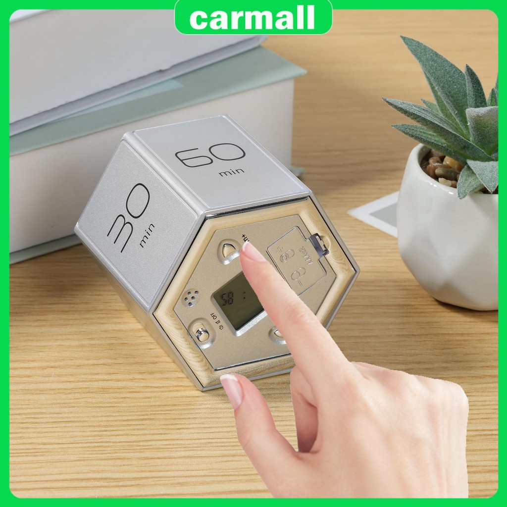 Pomodoro Timer 1/5/10/25/30/60min และ Custom Countdown Flip Focus Timer หกเหลี่ยมหมุนจับเวลาแม่เหล็ก