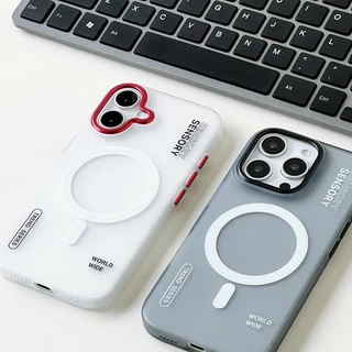 เคสโทรศัพท์แม่เหล็กโปร่งแสงสุดเท่และหรูหรา Compatible for iPhone 16 Pro Max 11 12 13 14 15 PRO MAX เคสแข็งป้องกันการตกแบบด้านเรียบง่าย