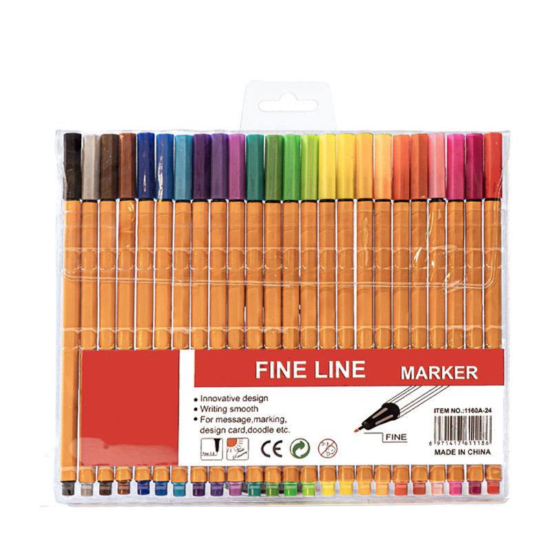 Ossayi 6-24 ชิ้นสีสัน Fine Liner Marker ภาพวาด Sketch Manga ไมครอน Fineliner ปากกาเขียน Smooth School Office เครื่องเขียน Art Supplies
