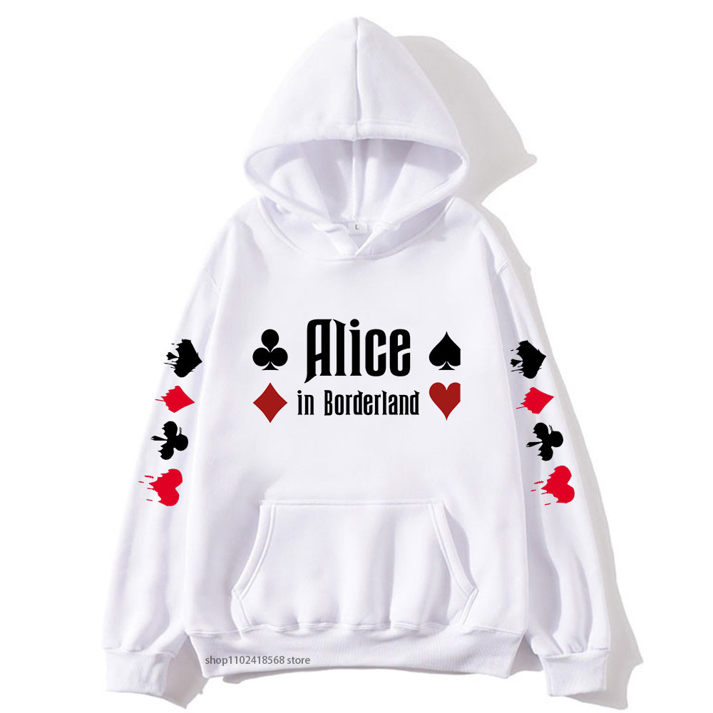 Hot Anime Alice In Borderland Hoodie การ์ตูนคู่ผู้ชายเสื้อกันหนาว Hiphop Sudaderas ความงามมังงะ