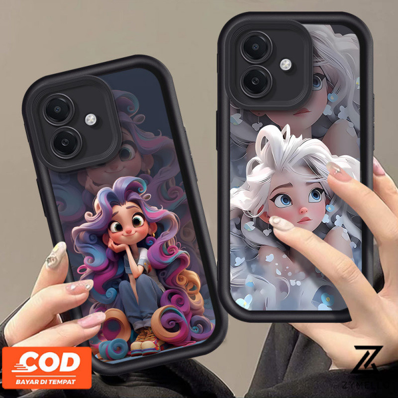 for VIVO V40 V40 Pro Y03 Y19S Y28 Y17S V30 5G V29 V29E การ์ตูน CURLY Princess กันกระแทก TPU เคสโทรศัพท์