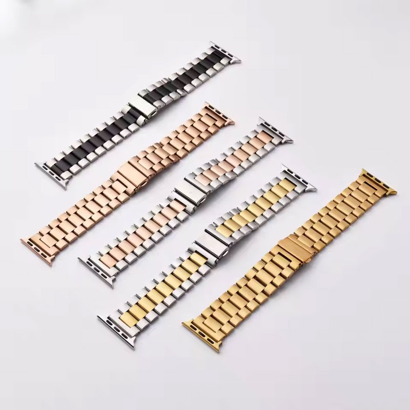 สายสแตนเลสสําหรับ Apple Watch 49/46/45/44/42/41/40 มม. Series 10/9/8/7/6/5/4