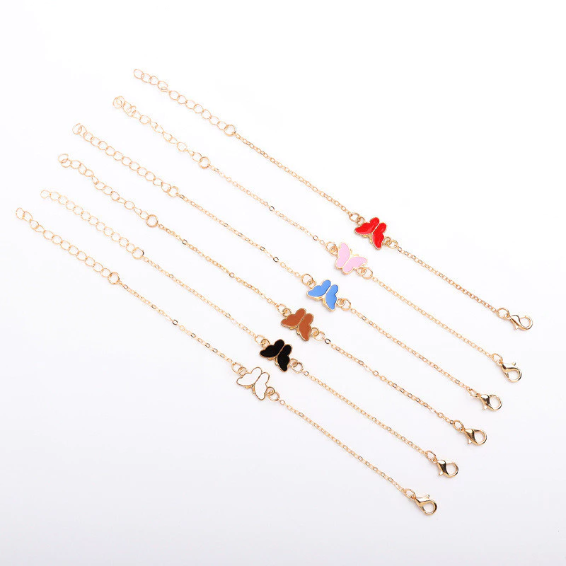COD💖สร้อยข้อมือรูปผีเสื้อ แฟชั่น เรียบง่าย หวานเ สำหรับผู้หญิง ข้ากับทุกการแต่งกาย สร้อยข้อมือปรับได้-Lune thumbnail 6