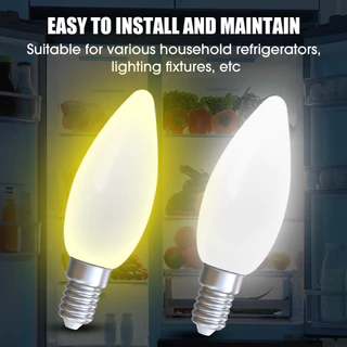 หลอดไฟ LED E12 E14 ประหยัดพลังงาน 1W 220V, การเปลี่ยนไฟตู้เย็นด้วย 360° ไฟส่องสว่าง ตัวเลือกแสงอบอุ่น/สีขาว (1/3/5ชิ้น)