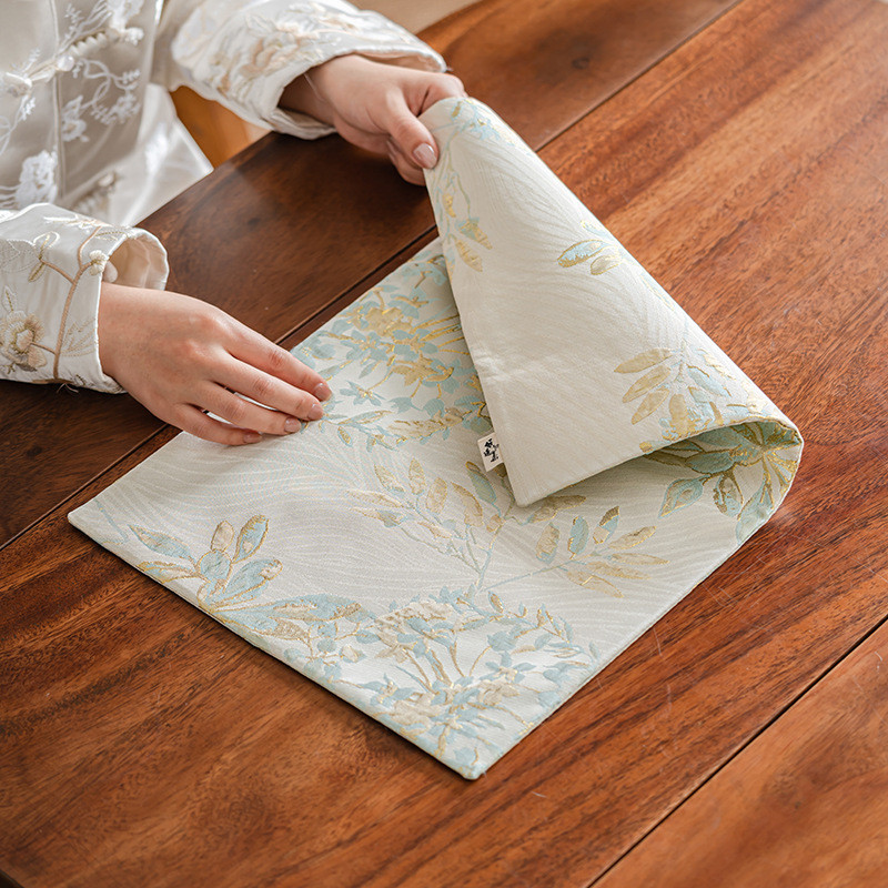 Jacquard เย็บปักถักร้อย Fanye Begonia พิธีชงชาใหม่จีนตาราง Runner โต๊ะน้ําชาแผ่นฉนวนกันความร้อนหม้อ Cheng ผ้าปูโต๊ะอุปกรณ์เสริมแห้ง Brewing [T2-1001]