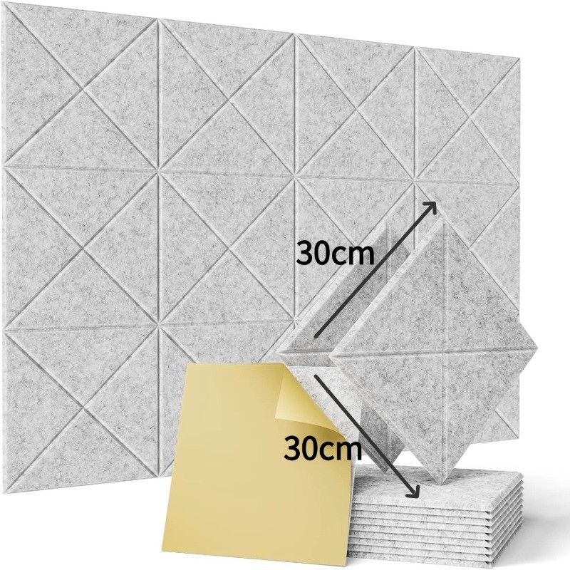แผ่นซับเสียง แผงโฟมอะคูสติก 3D มีกาวในตัว ดูดซับเสียง กันเสียง คุณภาพสูง สําหรับติดตกแต่งผนัง - รูปที่ 7