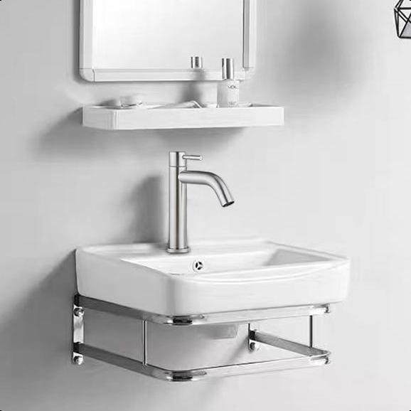 wash basin ชุดอ่างล้างหน้าเซรามิค ชุดอ่างล้างหน้าเซรามิค อ่างล้างหน้า แบบแขวน ตัวเลือกก๊อกน้ำ