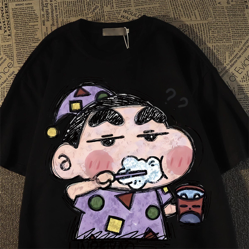 【My-T】🚀 เสื้อชินจัง พิมพ์ลาย "Xiaoxin Brushing"ผ้าฝ้ายแท้ โคตรนุ่ม เสื้อคอกลม OVERSIZE เสื้ออนิเมะ เสื้อ