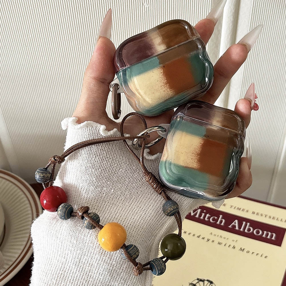 หูฟังป้องกันกรณีเหมาะสําหรับ Airpods 1 2 3 4 pro pro2 pro3 Contrast Color Graffiti หูฟังไร้สายบลูทูธพวงกุญแจ – โปรปัง