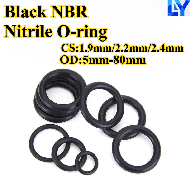 [LY-OXQ] โอริงไนไตร NBR สีดํา (CS1.9mm/2.2mm/2.4mm * OD5mm-80mm) แหวนปิดผนึก, ความต้านทานน้ํามัน, ทนต่ออุณหภูมิสูง, ปะเก็นสีดํากันน้ํา, ยางโอริง