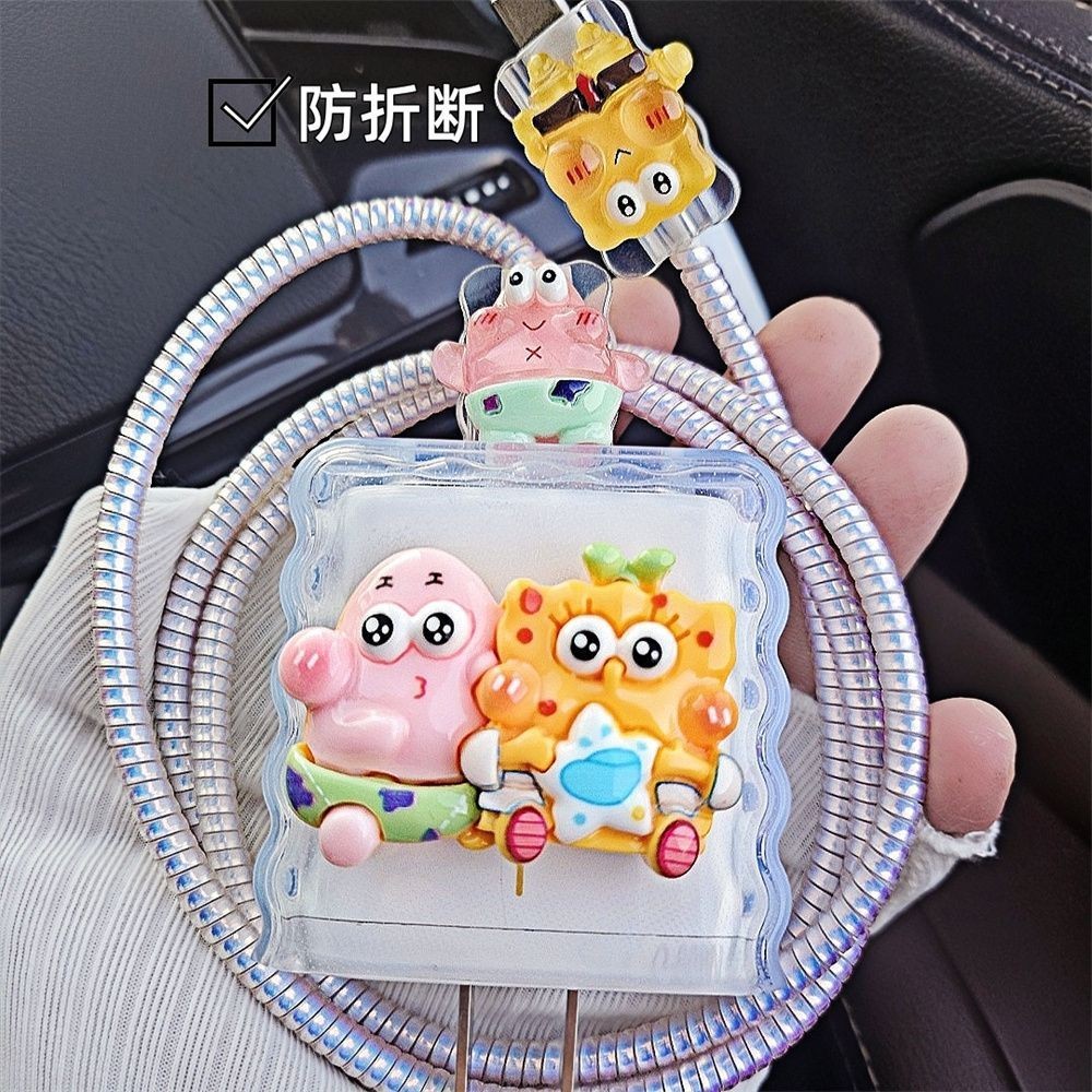 SpongeBob Xiaomi 67w 90w สําหรับ Xiaomi 12/12x/13 redmi note 11pro/k60/k50 น่ารักการ์ตูน Charger pro