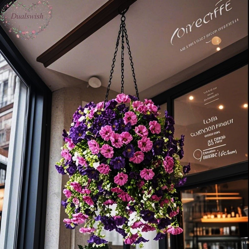 Dualswish 76 ซม.ยาว 1 ชิ้นประดิษฐ์พืชสีเขียว Eucalyptus Morning Glory แขวนผนังบ้านกลางแจ้งงานแต่งงานตกแต่งและเค้าโครง