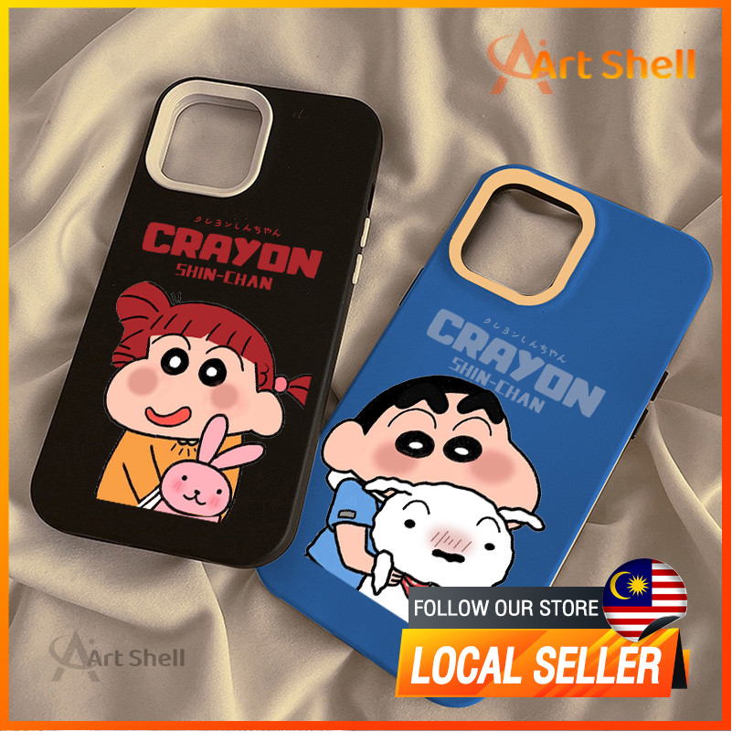 เข้ากันได้กับ iphone 15 Pro Max Crayon Shin-chan และ Noob 12 13 14 11 Pro Max Casing xr xs Max 7 8 P