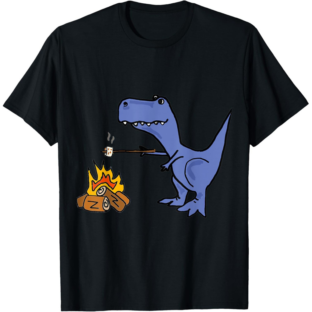 เสื้อยืด Smilenowtees ตลก T-Rex Roasting Marshmallows