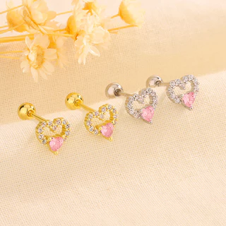 ใหม่ Gold Helix ต่างหูสตั๊ด Fasion Earings สําหรับผู้หญิงเพทายสไตล์เรียบง่าย Hypoallergenic ต่างหูมุก