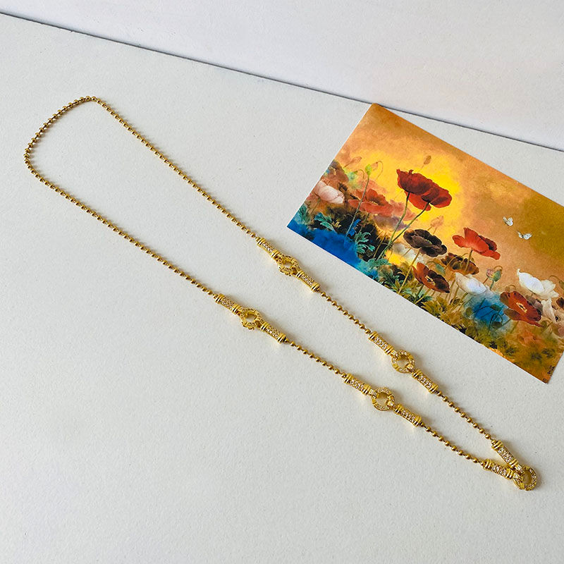 ✨ [ร้อนขายกลาง ing]2307 คนคอลเลกชันประเทศไทย Original Amulet Chain สีการเก็บรักษา 3mm18k Gold Chain Universal Buckle Amulet Chain แขวนคู่สามแขวนห้าแขวน 41