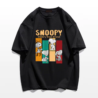 NFV แฟชั่นเกาหลี💕เสื้อยืด snoopy ใส่สบาย oversize ใส่สบายไม่รัดตัว ระบายอากาศ ผ้าคอตตอน 100% เนื้อผ้านุ่ม YG1254