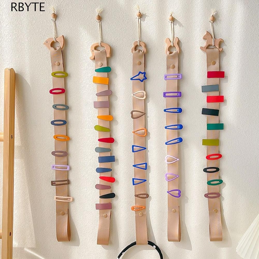 RBYTE ที่ใส่โบว์ติดผมเครื่องประดับติดผนังไม้กิ๊บติดผมแข็งแรงที่เก็บ
