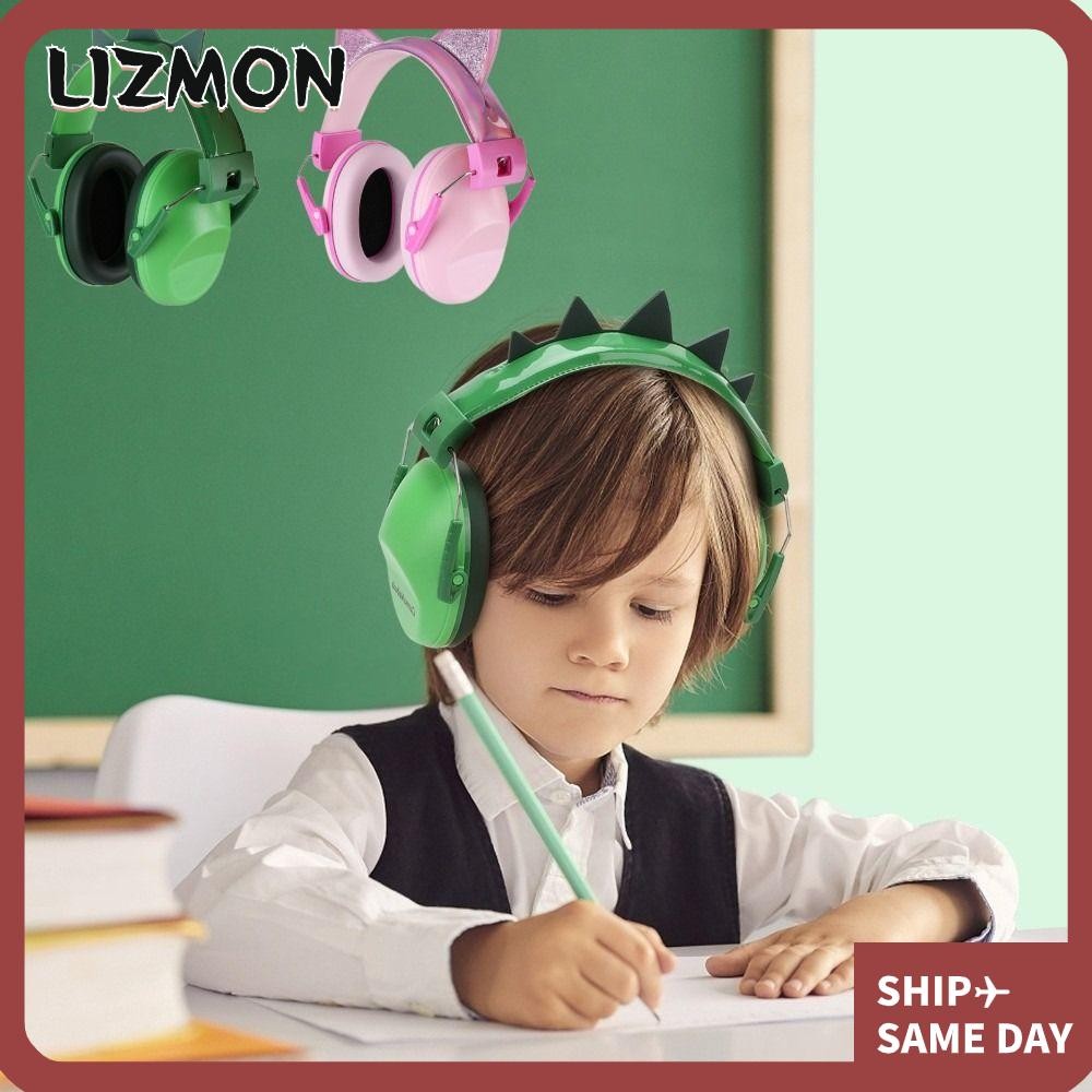 LIZMON ที่ปิดหูกันหนาวป้องกันเสียงรบกวน, อุปกรณ์ป้องกันหูหูแมวสีชมพู, ความปลอดภัยการ์ตูนตัดเสียงรบกวนปรับลดเสียงรบกวน Muffs เด็ก