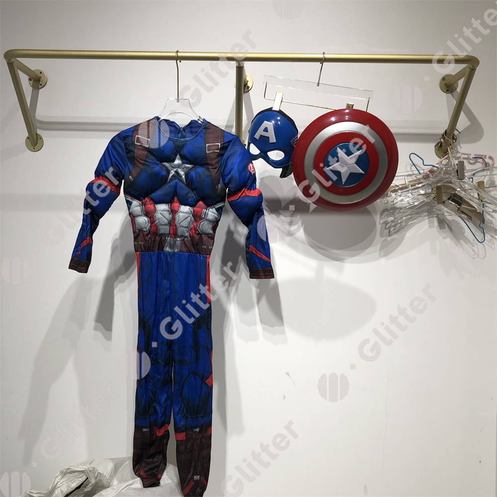 The Avengers กัปตันอเมริกาเครื่องแต่งกายสําหรับเด็ก Boy Super Hero Blue Muscle Light-Up Mask Sound Shield ชุดฮาโลวีนวันเกิด Party ชุด - รูปที่ 2