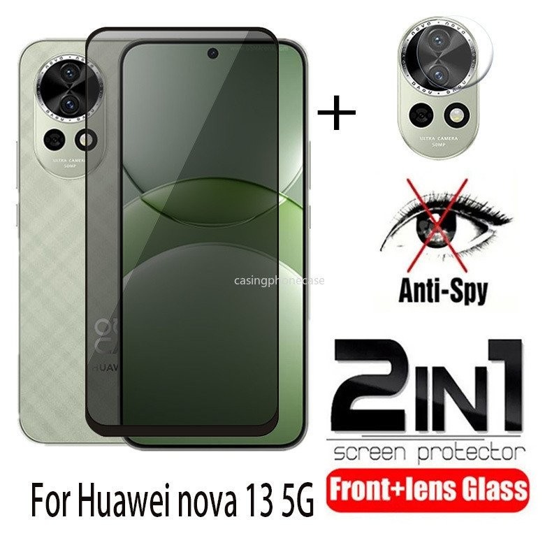 ฟิล์มกันรอยหน้าจอกล้องสำหรับ Huawei nova 13 nova13 5G 2024 ปกเต็มป้องกันการมองลอดความเป็นส่วนตัวกระจกเทมเปอร์ฟิล์มเลนส์หน้าป้องกันรอยขีดข่วน