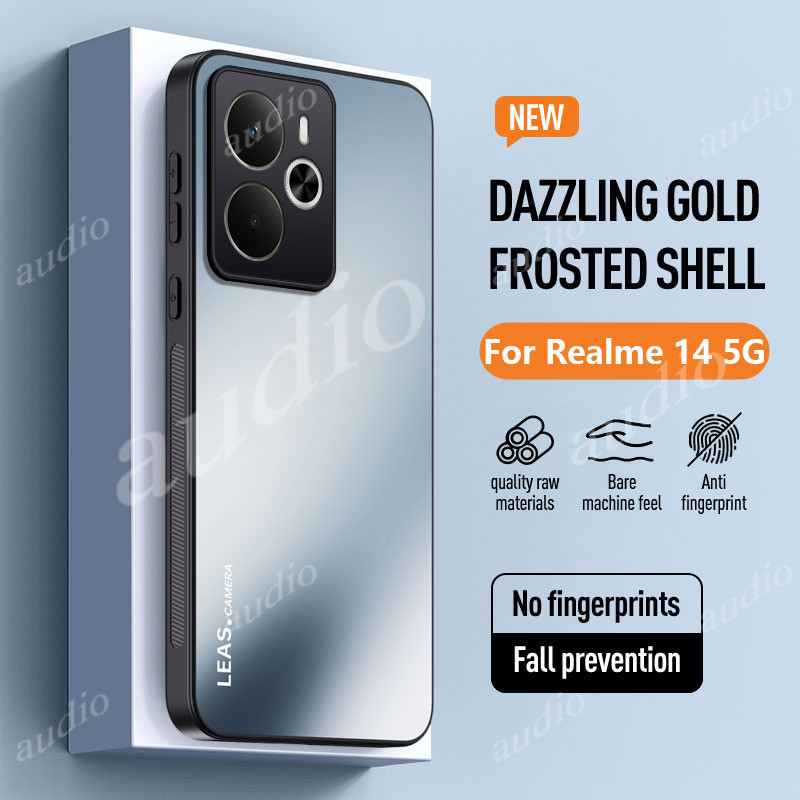Realme 14 14t 5GหรูหราAG Frostedเคสโทรศัพท์สําหรับRealme 14 14t Realme14 realme14t 5GโลหะFrosted Sof