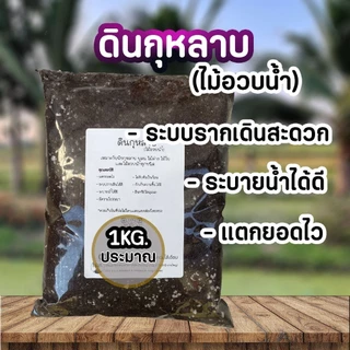 (ส่งฟรีทักแชท)ดินกุหลาบ ไม้อวบน้ำ รากเดินสะดวก แตกยอดไว ระบายน้ำดีไม่จับตัวเป็นก้อน ใส่กระถาง8นิ้วพอดี น้ำหนักประมาณ1KG