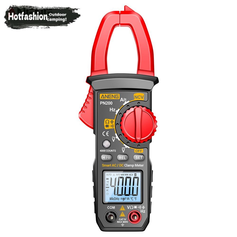 แคลมป์มิเตอร์แบบดิจิตอล 4000 นับแอมป์มิเตอร์มัลติมิเตอร์ Hz Capacitance NCV Ohm Test