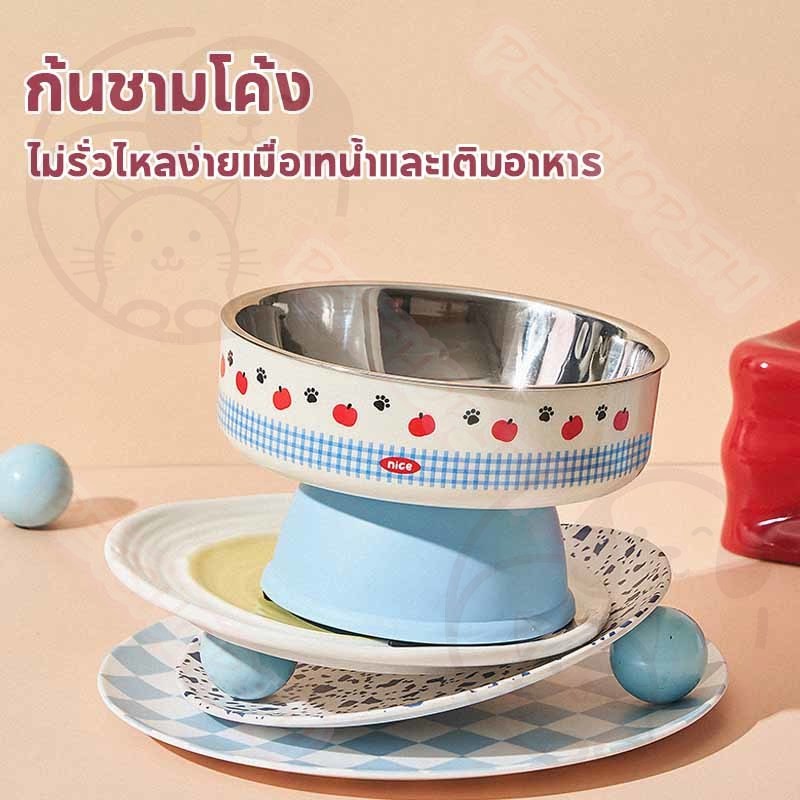 ใหม่ล่าสุด🔥ชามอาหารสัตว์เลี้ยง ชามแมว มชามสแตนเลส ีขอบยางกันลื่น รูปที่ 4
