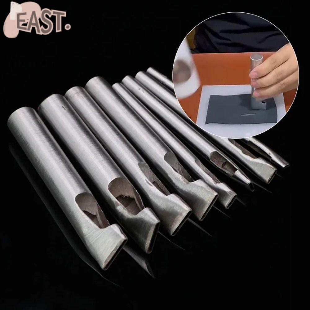 EASTS เครื่องเจาะรูหนังรูปไข่ หมัดเหล็กกลวงสำหรับเข็มขัดหนัง DIY เครื่องมือหัตถกรรมทนทาน 1 ชิ้น