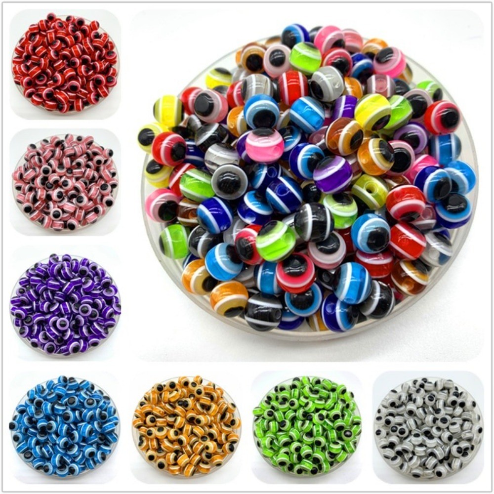 8 มม./10 มม.เรซิ่นรอบตาปีศาจ Fish eye Evil eye Diy เครื่องประดับสร้อยข้อมือ key chain ทําอุปกรณ์เสริม