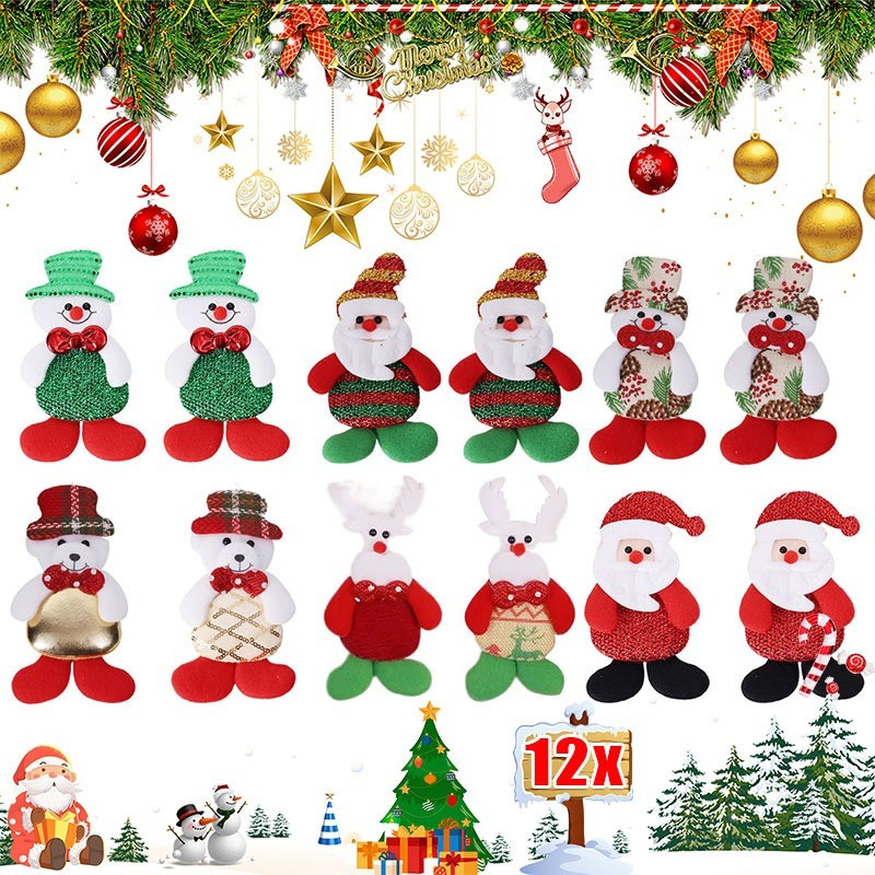 จี้ตุ๊กตาผ้าคริสต์มาส / กวางซานต้า ตุ๊กตาหมี ตุ๊กตาหิมะ ของขวัญปีใหม่ / ของตกแต่งต้นคริสต์มาสแบบแขวน