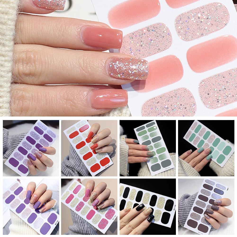 Simple Gradient Nail Art สติกเกอร์เต็มรูปแบบฤดูใบไม้ผลิและฤดูร้อนสติกเกอร์ซีรีส์เล็บ D2o3