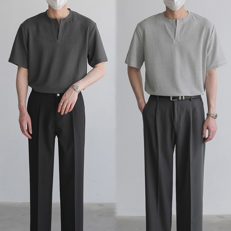 💥BECoolMan💥 เสื้อผู้ชาย สไตล์เกาหลี แบบหลวม ยอดนิยมใส่สบาย ระบายอากาศได้ดี ลมอ่อน