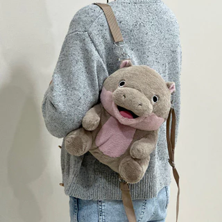 🦛COD🐷 กระเป๋าสะพายคู่การ์ตูนน่ารัก moo deng plush หมูเด้ง รูปร่าง จุของได้เยอะ สําหรับผู้หญิง
