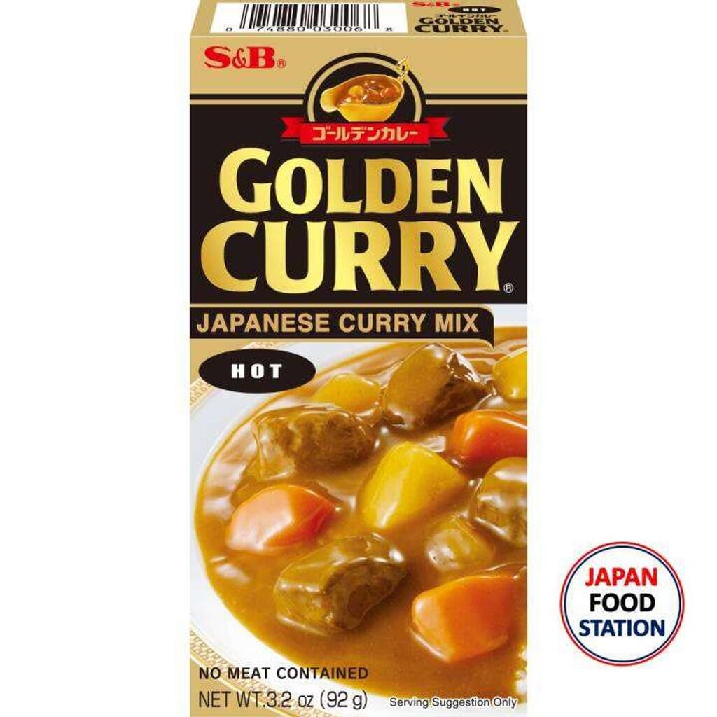 เครื่องแกงกะหรี่ก้อน รสเผ็ด S&B Golden Curry Sauce Mix Hot 92 g. (05-8785)