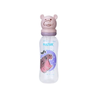 NATUR เนเจอร์ X หมูเด้ง ขวดนม ขวดนมเด็ก ขวดนมคอแคบ ฝาหมูเด้ง 4oz/8oz (ชริ้งฟิล์ม 1 ขวด)