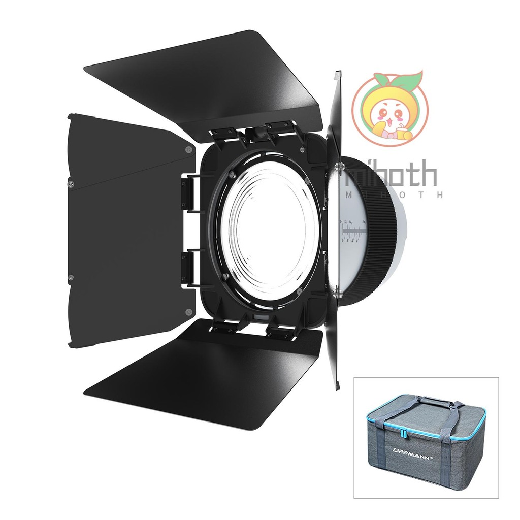 Lippmann F20 เลนส์ Fresnel ขนาด 9 นิ้ว Bowens Mount 10°- 45°อะแดปเตอร์โฟกัสแบบออปติคัล 10X สว่างกว่า พร้อมประตูโรงนา 4 ใบที่ถอดออกได้สําหรับสตูดิโอเครื่องมือสร้างแสงต่อเนื่อง
