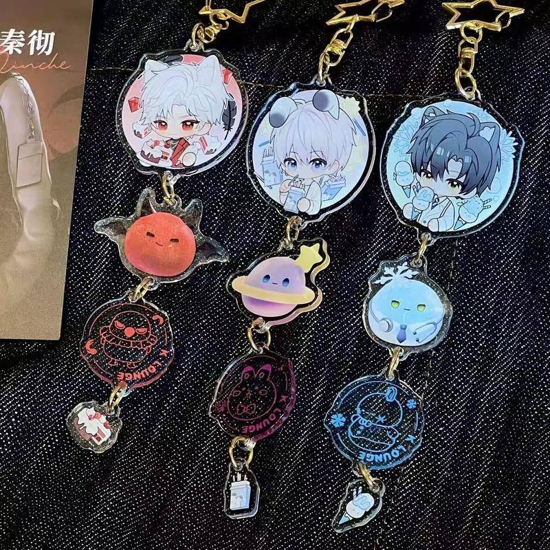 ใหม่อะนิเมะ Love และ Deepspace พวงกุญแจสองด้านเกมการ์ตูน Xavier Zayne Rafayel ralayo Sylus Qin Che Shen Xinghui Li Shen Qi Yu จี้อะคริลิคพวงกุญแจของขวัญวันเกิด